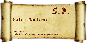 Sulcz Mariann névjegykártya