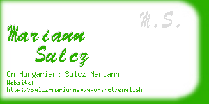 mariann sulcz business card